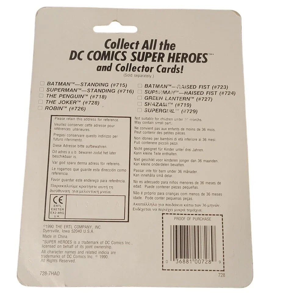 Ertl DC‎ Comics The Joker The Batman Deadstock Die-cast Metal Action Figure
